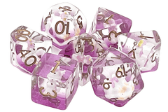 Old School 7 piece DnD RPG Dice Set: Animal Kingdom - Pink Unicorn